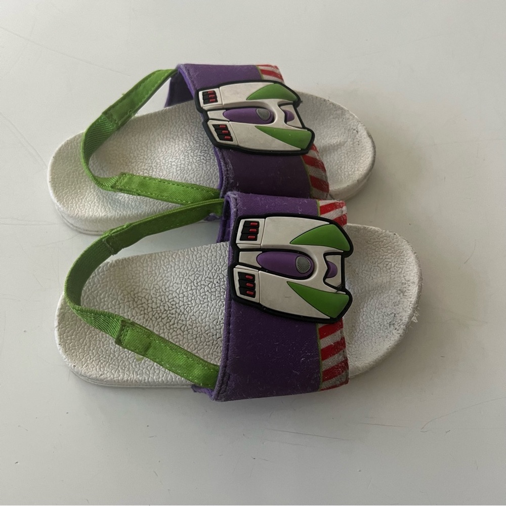 Disney Store Buzz Lightyear Toy Story Slides Flip Flops for Kids 7/8